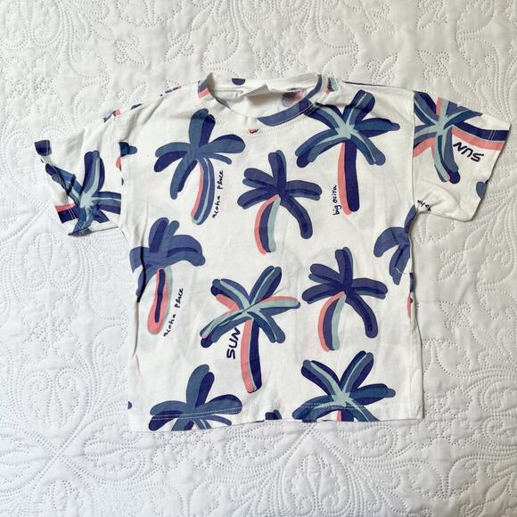 Zara Palm Tree Graphic Tee Size 18-24m - Picture 2 of 5